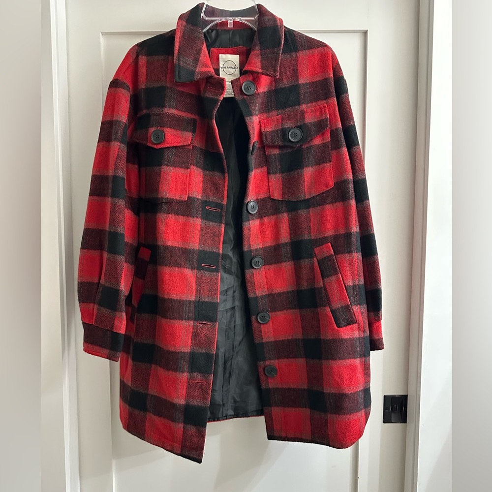 Flannel Red/Black Shacket